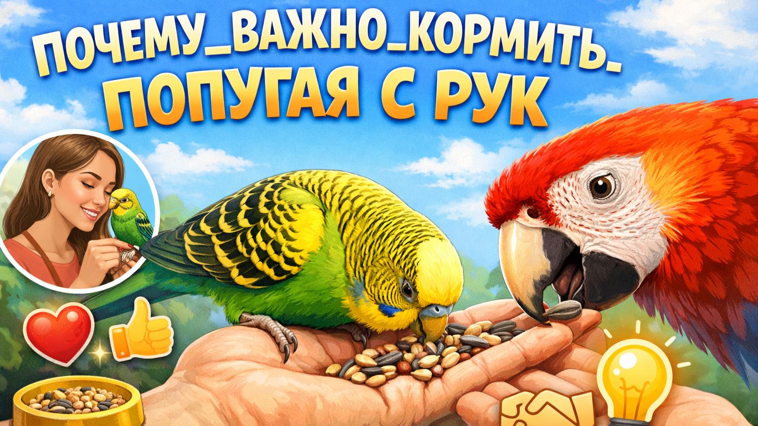 НУЖНО ЛИ КОРМИТЬ КОРМИТЬ ПОПУГАЯ С РУК